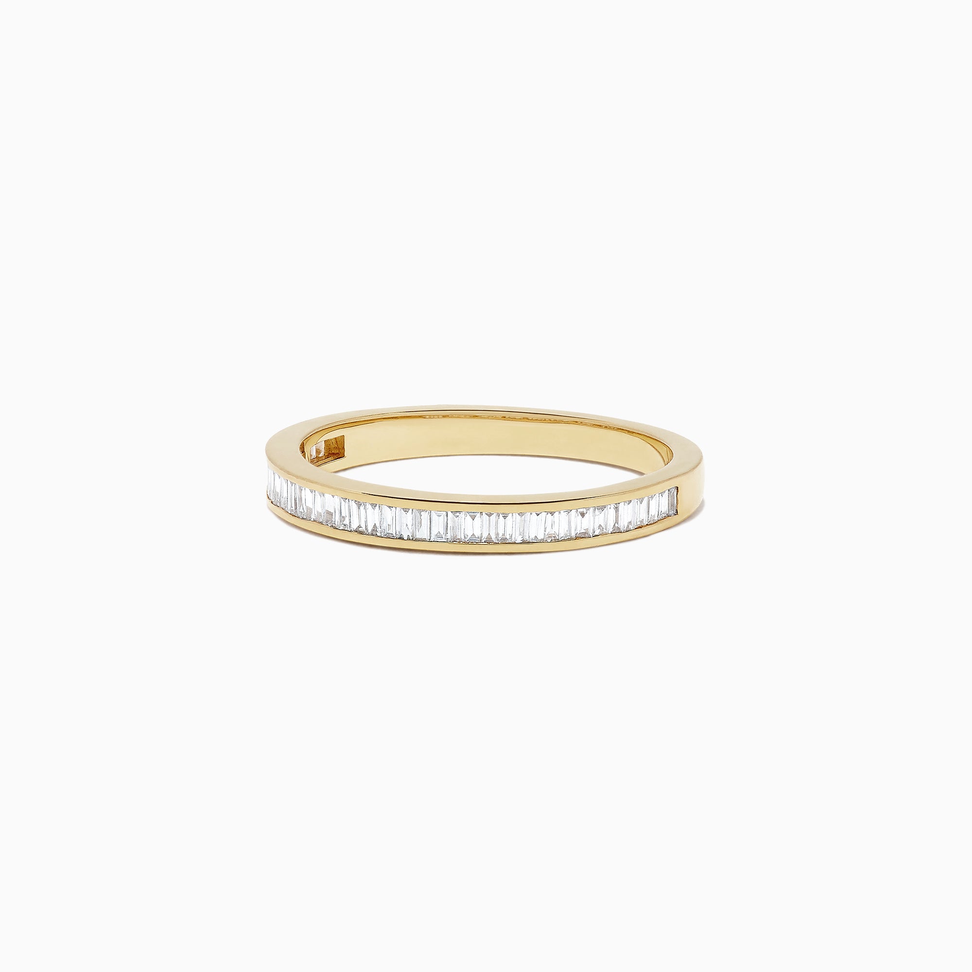 The DOro 14K Yellow Gold Channel Set Diamond Band features rectangular baguette-cut diamonds totaling 0.44 TCW, shown on a plain white background.