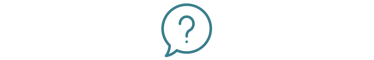 A teal speech bubble icon containing a large question mark in the center, symbolizing a question or inquiry. The background is white.