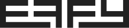 A symmetrical black geometric pattern on a gray background, with two mirrored abstract shapes divided by a vertical black bar in the center.