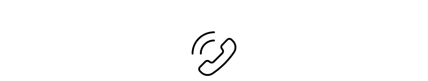 A simple black outline of a telephone handset icon with two curved lines, indicating a call or phone communication, on a white background.